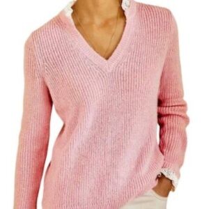 Boden Pink Lace Trim Sweater Size 6